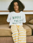Tinycottons Детска памучна тениска THE SUN GRAPHIC CROP TEE