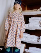 Tinycottons Детска рокля FLOWER GRID PRINT DRESS