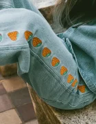 Tinycottons Детски дънки STRAWBERRIES EMBROIDERED JEANS