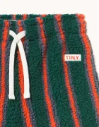Tinycottons спортен панталон за деца от полар MULTICOLOR STRIPES SHERPA SWEATPANT зелен със стандартна талия AW26-245