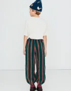 Tinycottons спортен панталон за деца от полар MULTICOLOR STRIPES SHERPA SWEATPANT зелен със стандартна талия AW26-245