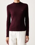 Tommy Hilfiger блуза с дълги ръкави дамска от памук бордо WW0WW47307