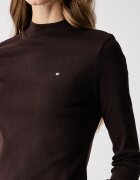 Tommy Hilfiger блуза с дълги ръкави дамска от памук кафява WW0WW47307