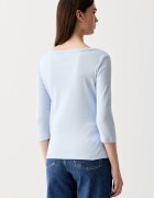 Tommy Hilfiger блуза с дълги ръкави дамска от памук синя WW0WW49928