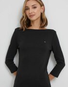 Tommy Hilfiger блуза с дълги ръкави дамска памучна черна WW0WW40589