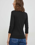 Tommy Hilfiger блуза с дълги ръкави дамска памучна черна WW0WW40589