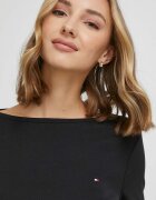 Tommy Hilfiger блуза с дълги ръкави дамска памучна черна WW0WW40589