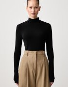 Tommy Hilfiger блуза с дълги ръкави дамска с вълна черна WW0WW52361
