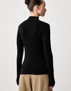 Tommy Hilfiger блуза с дълги ръкави дамска с вълна черна WW0WW52361