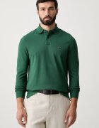 Tommy Hilfiger блуза с дълги ръкави мъжка с памук зелена MW0MW20183