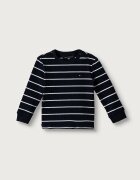 Tommy Hilfiger блуза с дълги ръкави за бебе от памук с еластан тъмносиня KN0KN02333