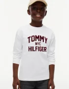 Tommy Hilfiger блуза с дълги ръкави за деца от памук бяла KB0KB10642