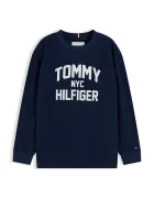 Tommy Hilfiger блуза с дълги ръкави за деца от памук тъмносиня KB0KB10642