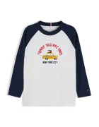 Tommy Hilfiger блуза с дълги ръкави за деца от памук тъмносиня KB0KB10730