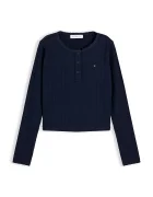 Tommy Hilfiger блуза с дълги ръкави за деца с памук тъмносиня KG0KG09463