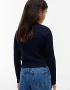 Tommy Hilfiger блуза с дълги ръкави за деца с памук тъмносиня KG0KG09463