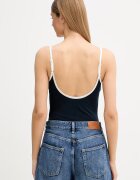 Tommy Hilfiger боди дамско с памук тъмносиньо UW0UW06275