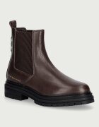 Tommy Hilfiger боти челси дамски от кожа TH EMBOSS GRAIN LEATHER CHELSEA кафяви FW0FW09559