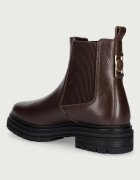 Tommy Hilfiger боти челси дамски от кожа TH EMBOSS GRAIN LEATHER CHELSEA кафяви FW0FW09559