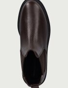 Tommy Hilfiger боти челси дамски от кожа TH EMBOSS GRAIN LEATHER CHELSEA кафяви FW0FW09559