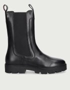 Tommy Hilfiger боти челси дамски от кожа TH STUD LEATHER HIGH CHELSEA черни FW0FW09570
