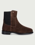 Tommy Hilfiger боти челси дамски от велур ENAMEL FLAG SUEDE ANKLE CHELSEA кафяви FW0FW09575