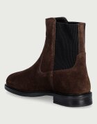 Tommy Hilfiger боти челси дамски от велур ENAMEL FLAG SUEDE ANKLE CHELSEA кафяви FW0FW09575