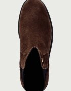 Tommy Hilfiger боти челси дамски от велур ENAMEL FLAG SUEDE ANKLE CHELSEA кафяви FW0FW09575