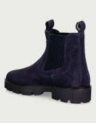 Tommy Hilfiger боти челси дамски от велур TH MONOGRAM SUEDE CHELSEA BOOT тъмносини FW0FW09563