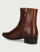 Tommy Hilfiger боти дамски от кожа LEATHER ANKLE BOOT W ZIP кафяви FW0FW09921