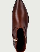 Tommy Hilfiger боти дамски от кожа LEATHER ANKLE BOOT W ZIP кафяви FW0FW09921