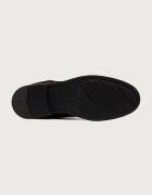 Tommy Hilfiger ботуши под коляното дамски от велур ENAMEL FLAG SUEDE HIGH CHELSEA кафяви FW0FW09574