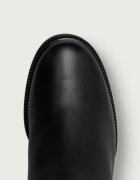 Tommy Hilfiger ботуши под коляното с дебел ток дамски от кожа TH STUD HEEL RIDING KNEE BOOT черни FW0FW09551