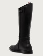 Tommy Hilfiger ботуши под коляното за деца от кожа черни T4A6-35186