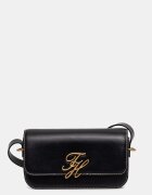 Tommy Hilfiger чанта с регулируема дръжка дамска от кожа черна AW0AW18399