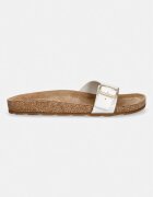 Tommy Hilfiger чехли дамски от кожа TH CLASSIC CORK SANDAL PEARL LTH бели FW0FW09344
