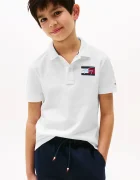 Tommy Hilfiger Детска памучна тениска с яка