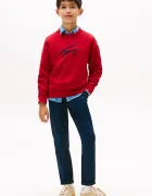 Tommy Hilfiger Детски панталон с памук в тъмносиньо с изчистен дизайн KB0KB09638