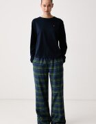 Tommy Hilfiger долнище на пижама дамско от памук тъмносиньо UW0UW06597