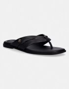 Tommy Hilfiger джапанки дамски кожени ELEVATED TOE POST LTH SANDAL черни FW0FW09216