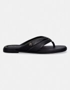 Tommy Hilfiger джапанки дамски кожени ELEVATED TOE POST LTH SANDAL черни FW0FW09216
