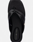 Tommy Hilfiger джапанки дамски кожени ELEVATED TOE POST LTH SANDAL черни FW0FW09216