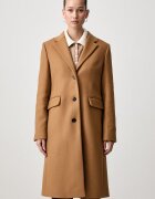 Tommy Hilfiger елегантно палто дамско с вълна бежово WW0WW51106
