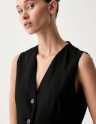 Tommy Hilfiger елек с едноредно закопчаване дамски с добавен лен черен WW0WW50081