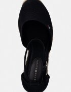 Tommy Hilfiger еспадрили обувки със скосена пларформа дамски FLAG HIGH WEDGE ESPAD CLOSED TOE черни FW0FW09225