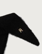 Tommy Hilfiger качулка дамска с вълна черна AW0AW19292