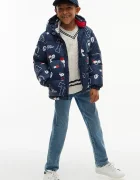 Tommy Hilfiger капитонирано яке за деца x Peanuts тъмносиньо KS0KS00762