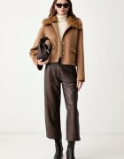 Tommy Hilfiger късо яке дамско с добавена вълна бежово WW0WW52914