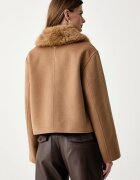 Tommy Hilfiger късо яке дамско с добавена вълна бежово WW0WW52914