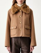 Tommy Hilfiger късо яке дамско с добавена вълна бежово WW0WW52914